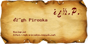 Ágh Piroska névjegykártya