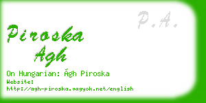 piroska agh business card