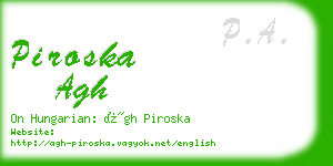 piroska agh business card